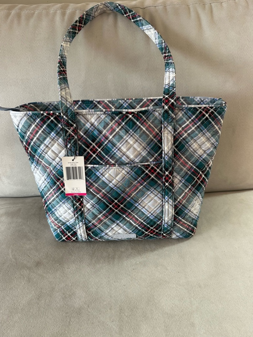 Vera Bradley Small Plaid Quilted Tote